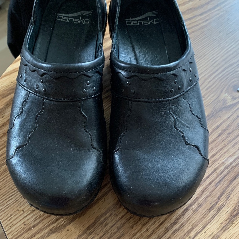 Dansko Black Embossed Leather Shoes